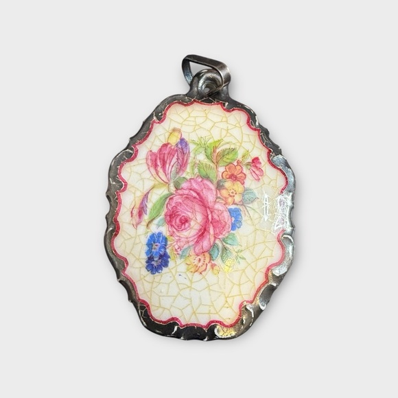 Rosenthal Vintage Floral Porcelain Pendant - Picture 1 of 2